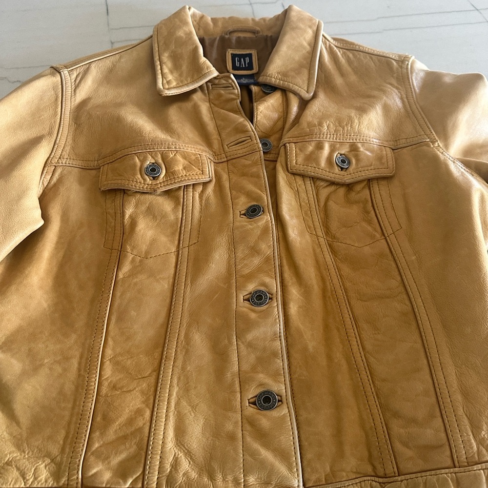 GAP Women's Tan Leather Jacket
